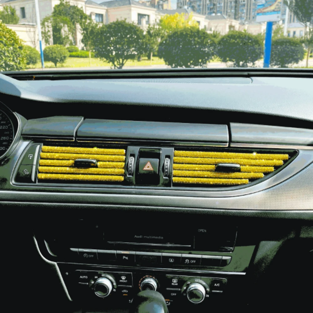 

5Pcs Car Air Conditioner Outlet Trim Decorative Car Bling U Shape Moulding Trim Cover Air Vent Strip Car Styling High quality