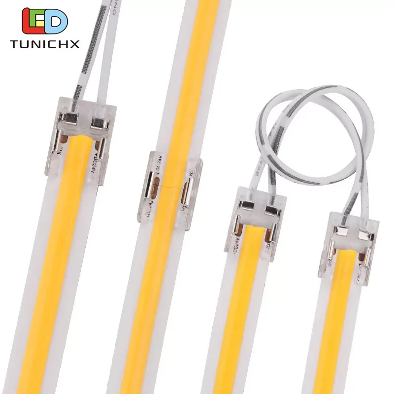 

5PCS 2pin Transparent LED Strip Connector 8mm 10mm for 2835 5050 3528 COB LED Strip Lights IP20 Single Dual End Connectors