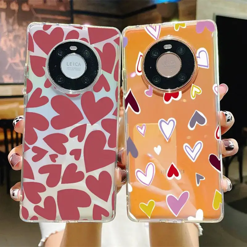 

MaiYaCa Aesthetic Love Heart Phone Case for Samsung S20 S10 lite S21 plus for Redmi Note8 9pro for Huawei P20 Clear Case