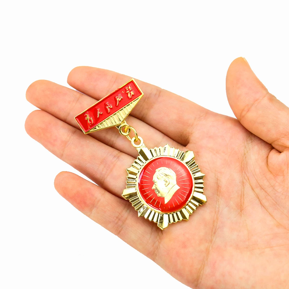 Брошь с портретом председателя Китая Мао Цзэдуна, эмалевая булавка на лацкан одежды, украшение, подарок, символ военной униформы.