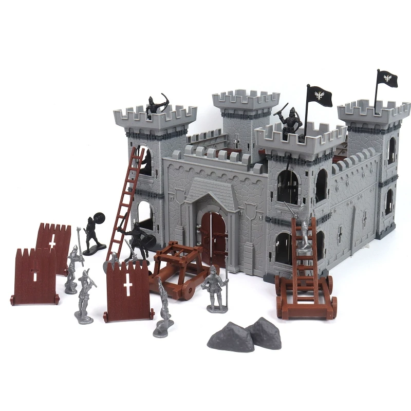 

Castle Kit Soldier Knight Action Figure Toy for Boy Simulation Siege Warfare Castle Toy for kid 's Intellectual Develop