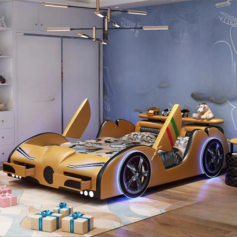 Автомобильная Роскошная Современная двуспальная кровать для мальчиков
