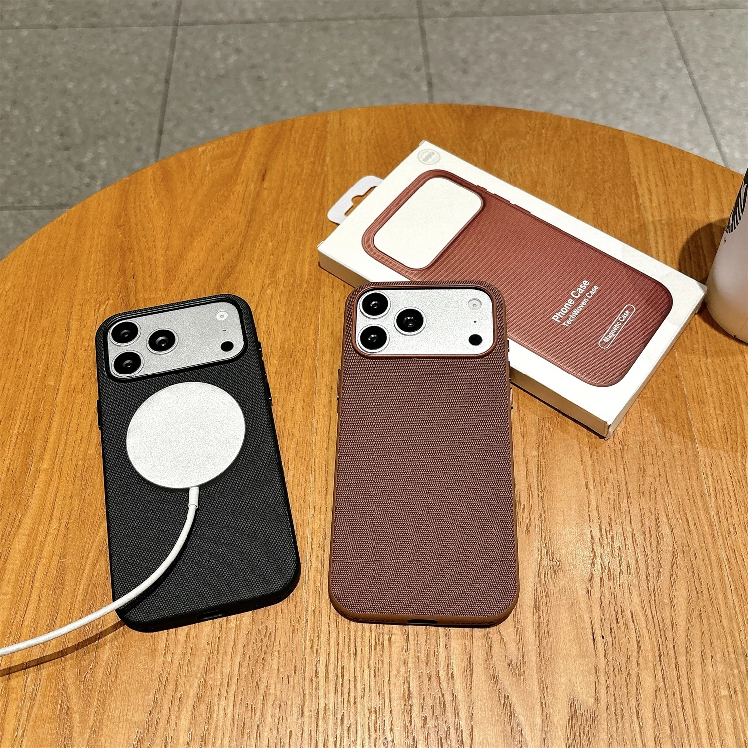 Фото Оригинальный чехол Tech Woven для iPhone 17 Air 16 15 Plus 14 13 12 11 Pro Max с магнитной технологией MagSafe, матовая задняя крышка TechWoven №4