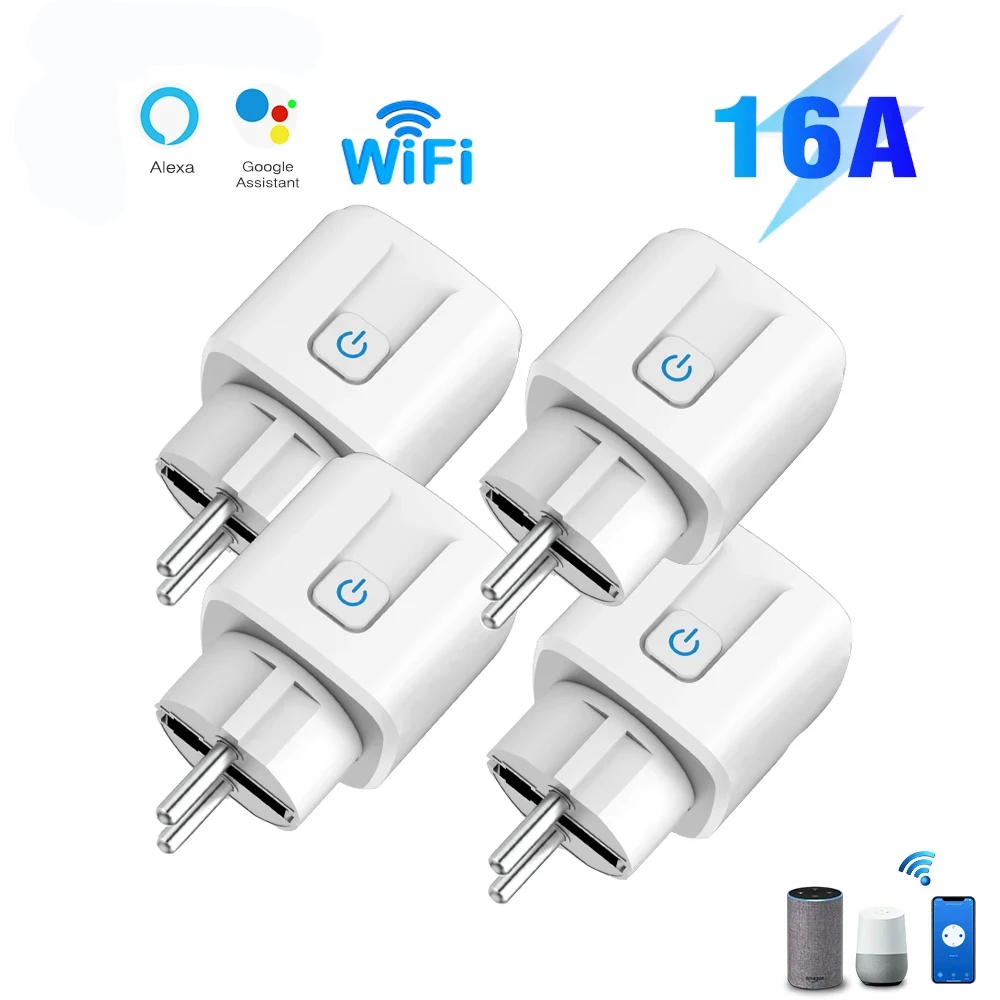 Tuya WiFi Smart Plug 16A/20A EU Smart Socket With Power Monitor Timing Smart Life Support Alexa Google Home