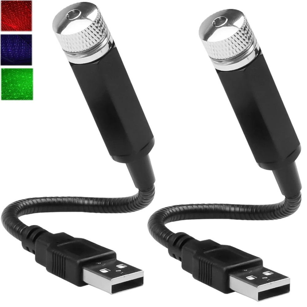 

Wholeslae 10pcs Universal USB LED Star Projector Neon Atmosphere Ambient Lamp Car Roof Interior Light