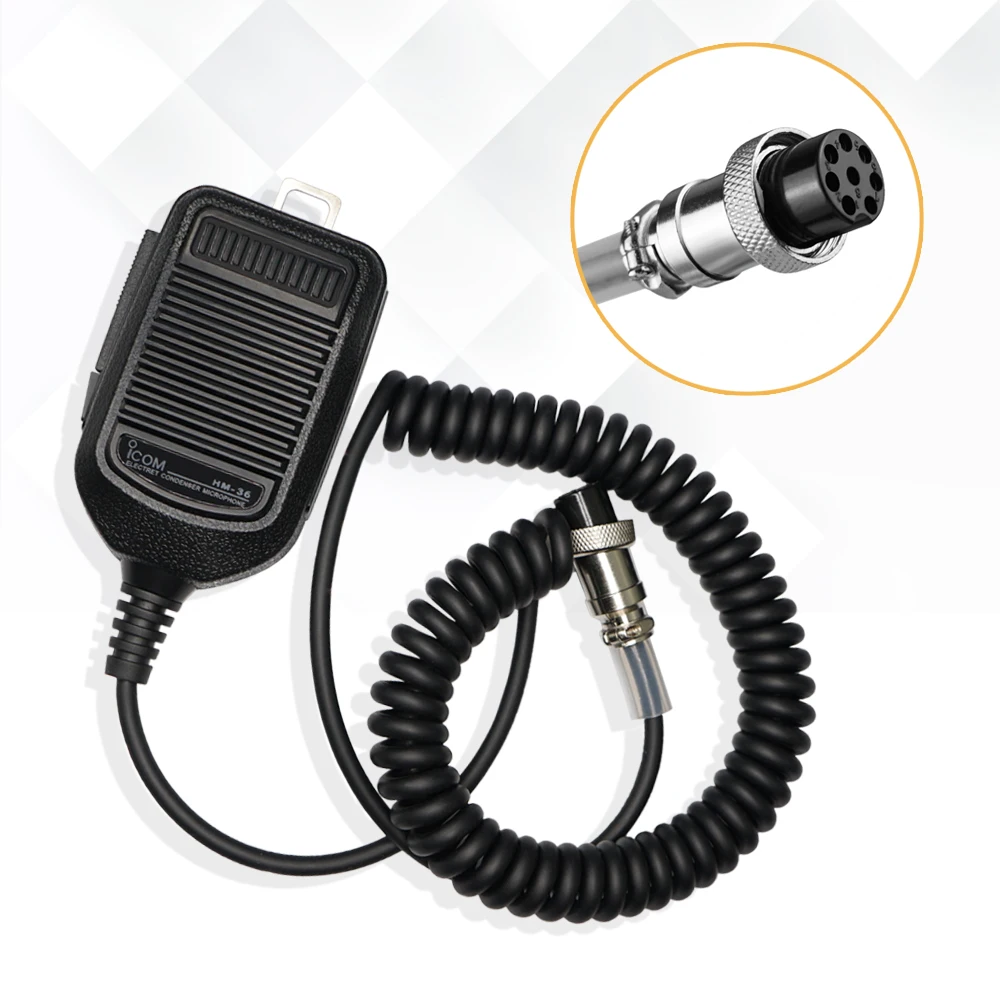 8 Pin Car Radio Microphone Speaker HM-36 Hand Mic for ICOM IC-718 IC-775 IC-7200 IC-7600 IC-25 IC-28 Car Radio Mobile Radio