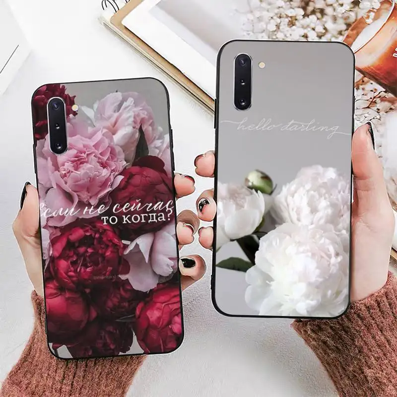 

Elegant Pink Purple Peony Flower On the Vase Phone Case for Samsung Note 5 7 8 9 10 20 pro plus lite ultra A21 12 72