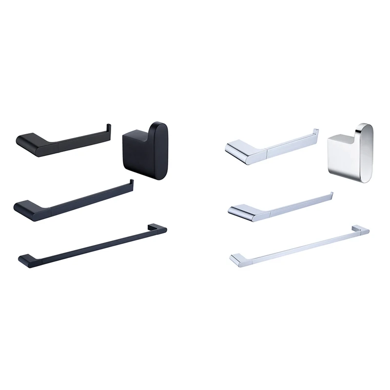 

Promotion! Bathroom Hardware Set Stainless Steel Robe Hook Paper Holder Towel Bar Screwed Wall Mounted