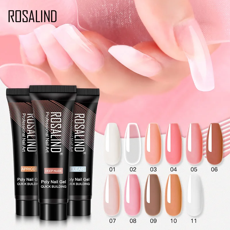 

ROSALIND Nail Extension Gel 15ml Pure Color Nail Extension Gel Nail Quick Extension Gel No Paper Tray Gel Nail Polish Glue