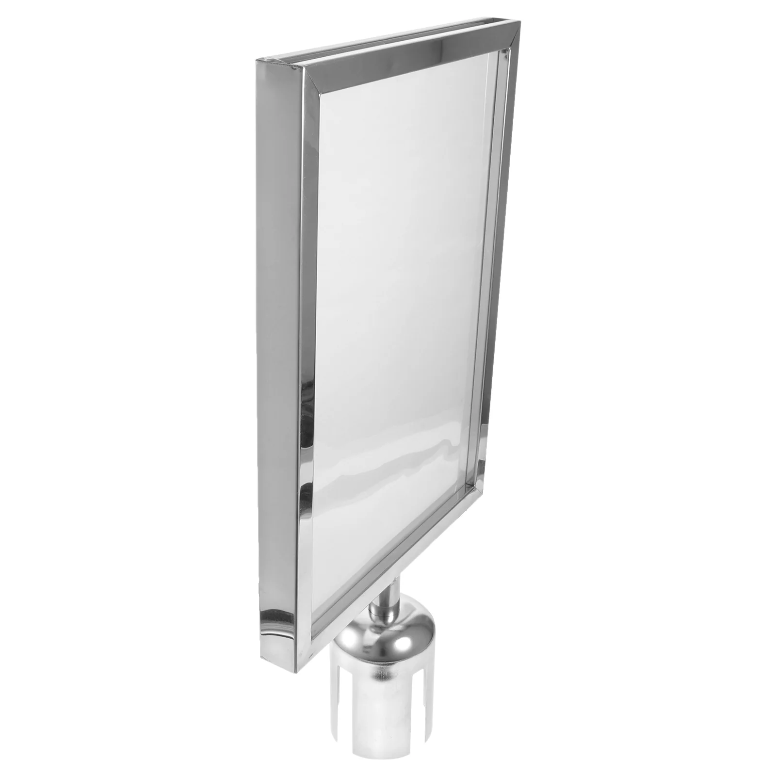 Open Signs for Business Crowd Control Holder Cordon Post Flag Pole outside House Vertical Stanchion Metal Silver Queue Barrier