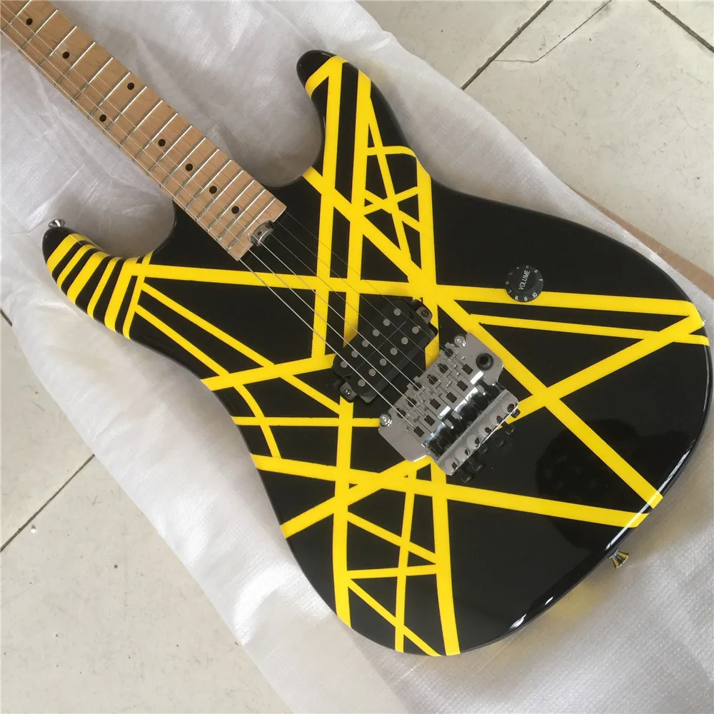 

2022 Black and Yellow Electric Guitar,The latest upgrade solid wood electric Guitarra,Maple fingerboard Guitars Guitarra