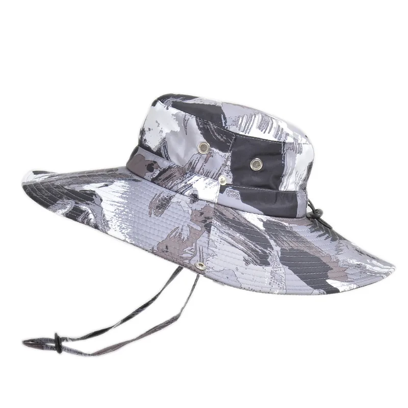 

Autumn Summer Camouflage Sun Bucket Hats For Women Men UV Protection Fisherman Caps Male Oudoor Anti UV Hiking Fishing Hats