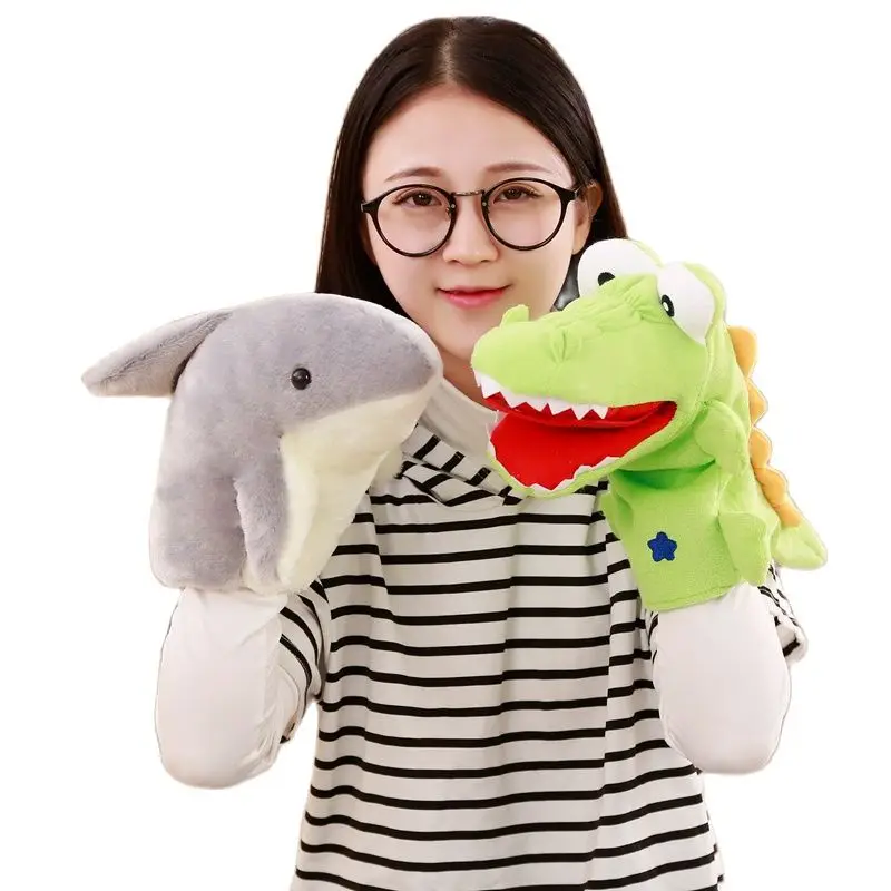 

Kawaii Crocodile Shark Dinosaur Puppets Hand For Kids Plush Soft Animal Doll Toys A Tool to Pass the Time at Work and Home Gift