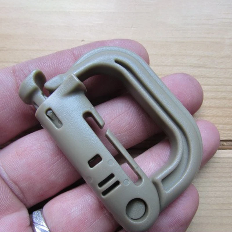 

10pcs/lot American Style Plastic Carabiner D-Ring US Military Army Tactical Molle Hanging D Ring ITW Fastener Bag Buckle Grimloc
