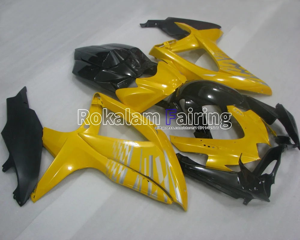 

For Suzuki GSX-R600 GSX-R750 K8 2008 2009 2010 GSXR600 GSXR750 08 09 10 Yellow Black Bodywork Fairing Kit (Injection molding)