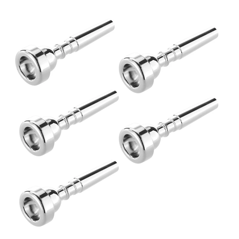 

5X Trumpet Mouthpiece For Bach 7C Size Silver Plated