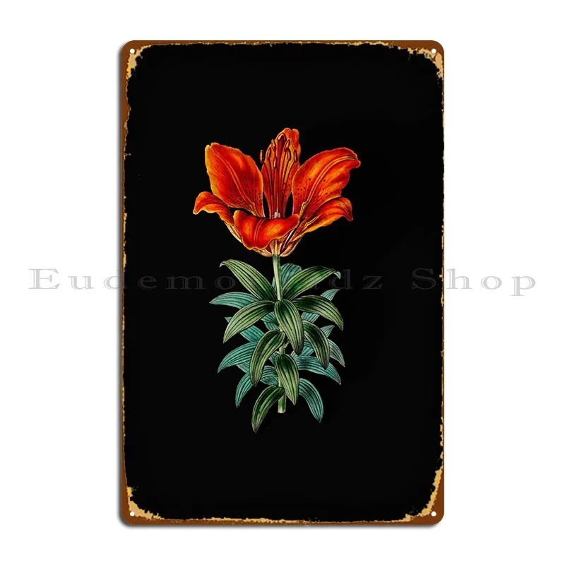 

Blood Red Lily Flower Metal Plaque Printed Create Club Bar Designing Wall Plaque Tin Sign Poster