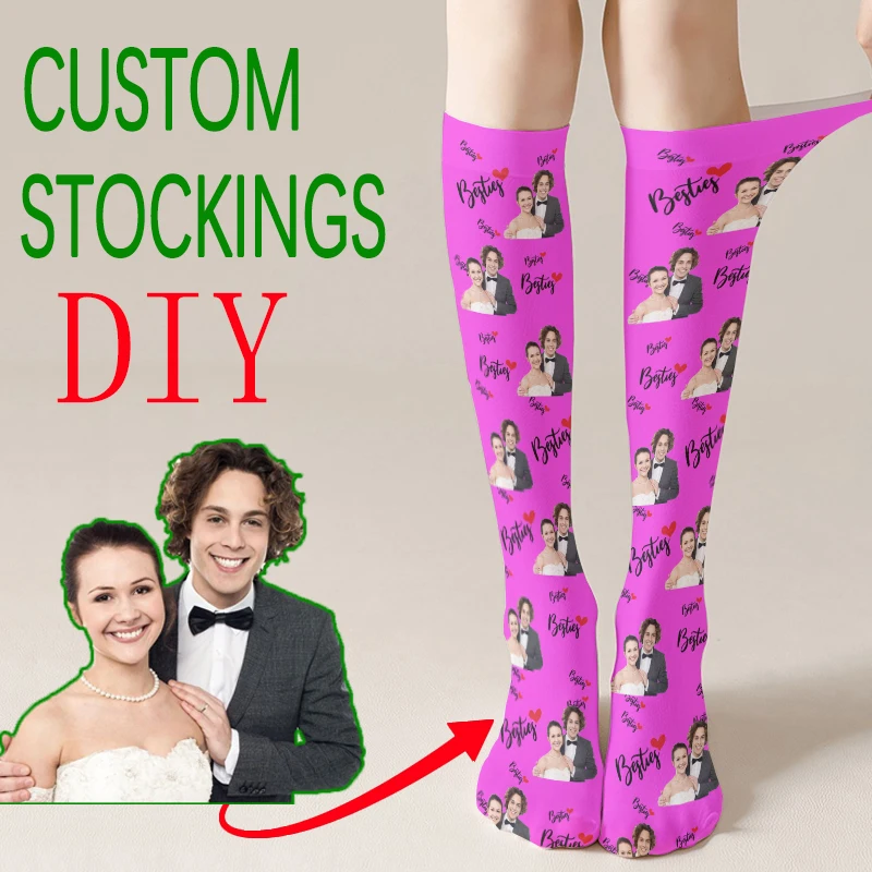 

Customized Women Stockings The Interesting Print Couple Girlfriends Personalized Your Face Photos Are Printed On Socks Sexy