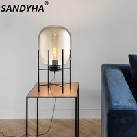sandyha nordic table lamp glass ball luxury corners floor lamp modern living room bedroom bed office led night lighting fixtures