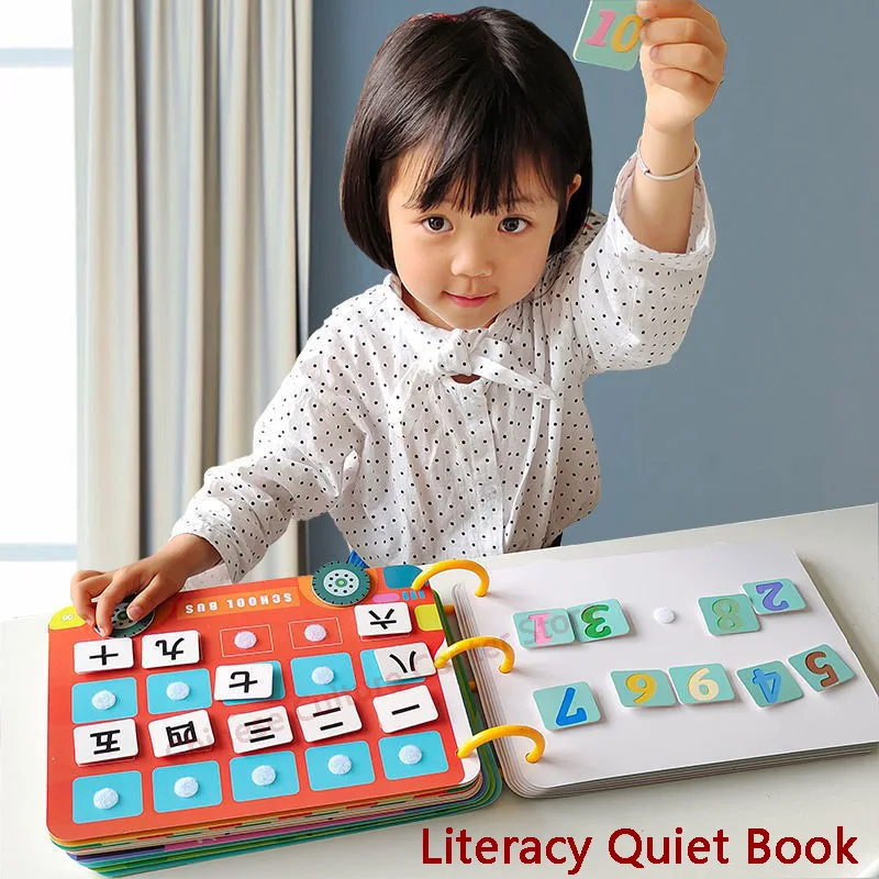 رياض الأطفال بطاقة محو الأمية لصق كتاب التعليم المبكر ألعاب تعليمية طفل رضيع هادئة التنوير الإدراك الفن