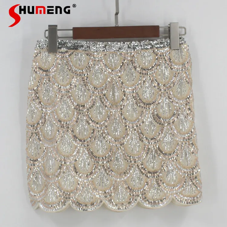 Новая женская модная элегантная волнистая юбка выше колена летняя 2023 простая