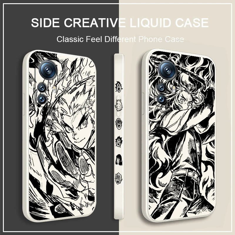 

Demon Slayer Kyoujurou Liquid Left Rope Phone Case For Xiaomi 13 12T 12S 12 11 Ultra 11T 10T 9 Pro Lite 5G Cover Shell Capa Core