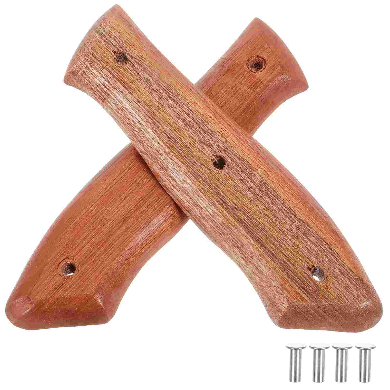 

2pcs Knife Wooden Handle Replacement Kitchen Handle Non-skid Knife Handle Grip
