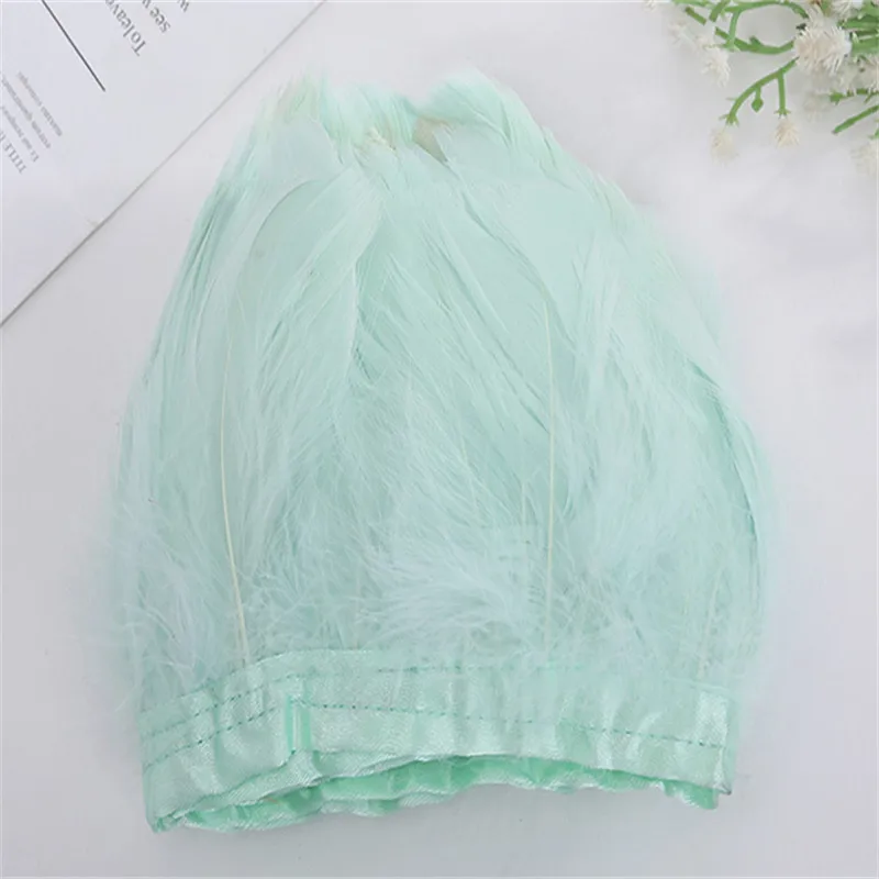 

6-10cm 4 Yard Mint Green Goose Duck Feathers Fringes Trims For Clothing Decorations DIY Wedding Party Sewing Lace Strips Ribbons