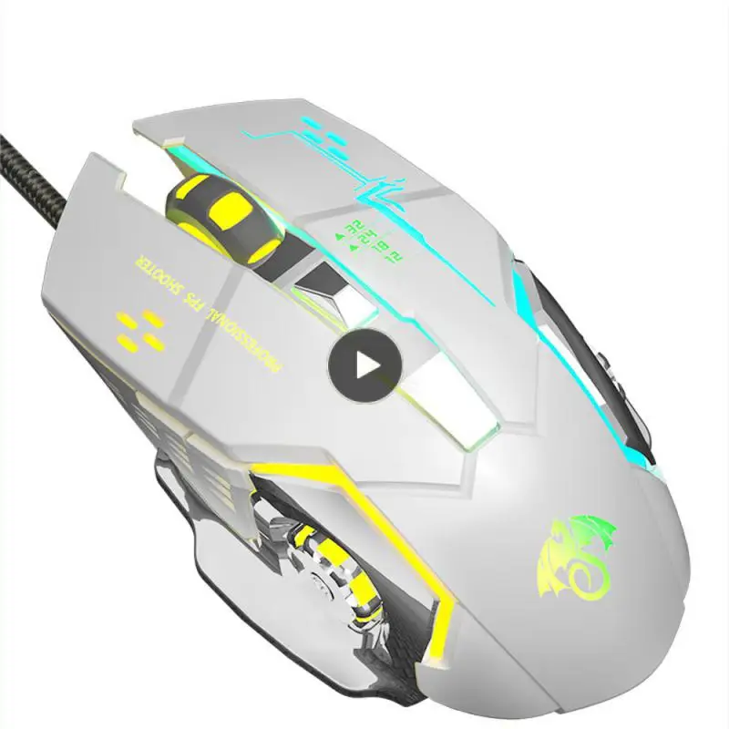 

Esports Game Mouse 6 Buttons 3500dpi 7-color Breath Light Programming Gaming Mice Wired Mouse For Desktop Laptop X6 Silent Click