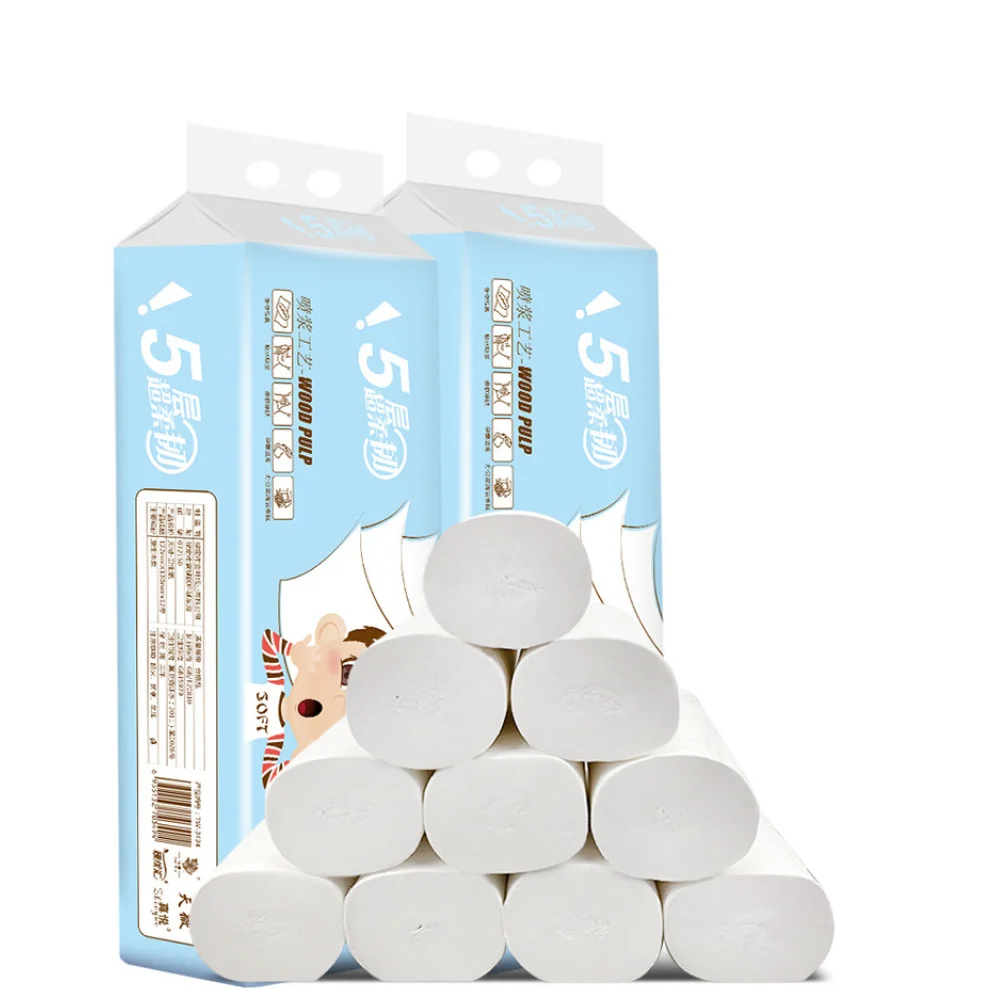 

12 Rolls of One Set Durable Household Roll Paper Toilet Wood Pulp Coreless Tissue Paper