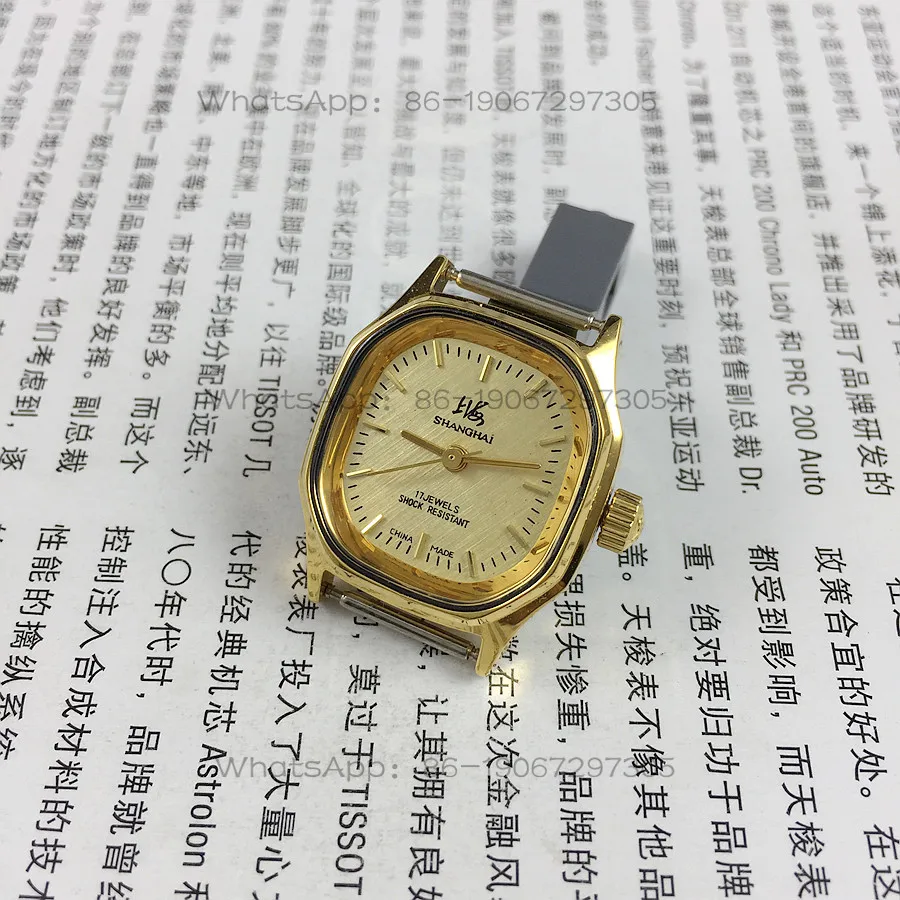 Фото Женские механические часы Shanghai Brand Octagonal Yellow Case с желтым циферблатом, 25 мм №2