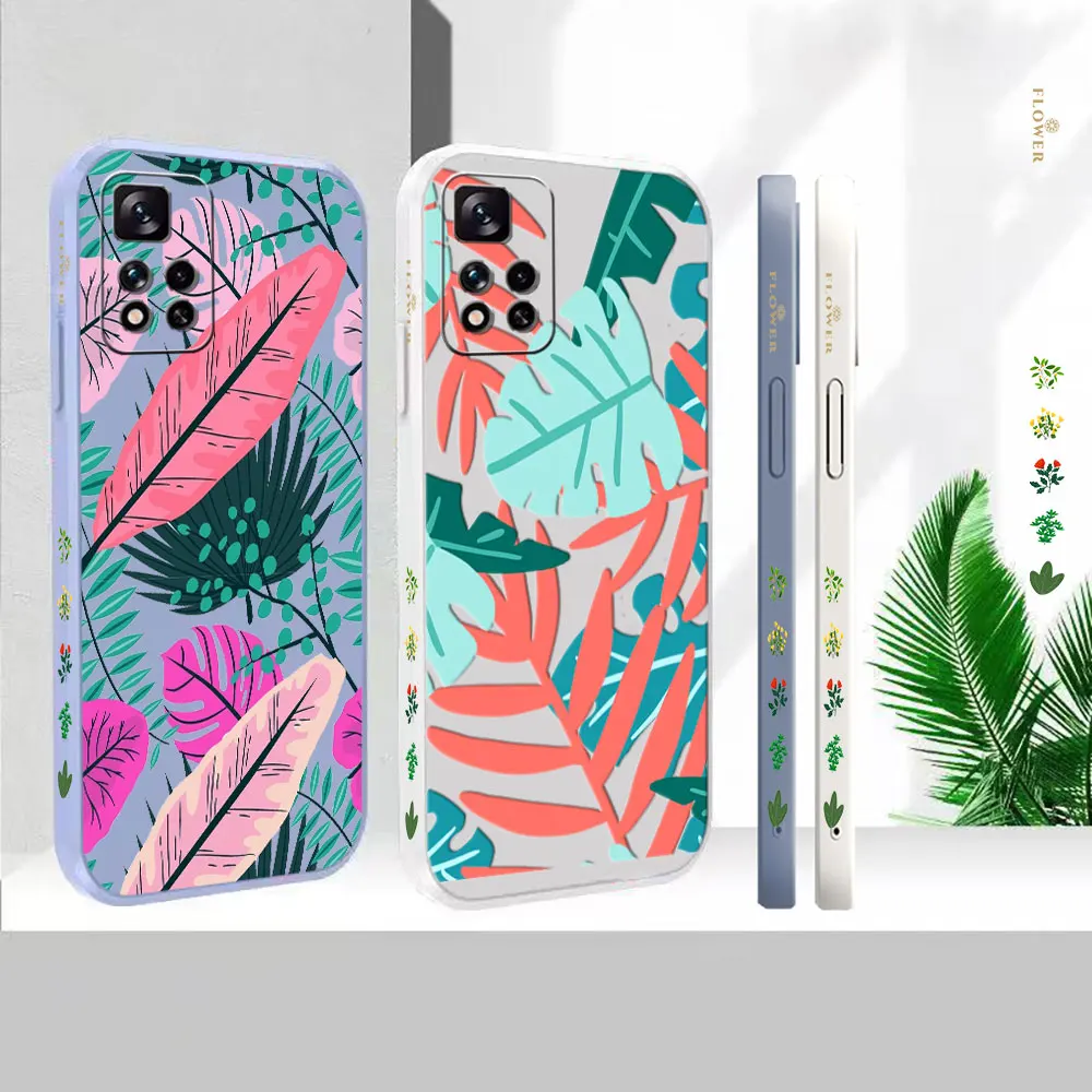 

Abstract Art Plants Leaf Case For Redmi Note 12 11 11T 11R 11E 11S 10 10T 9 9S 9T 8 7 7S PRO PLUS 4G 5G Liquid Cover Funda Cqoue