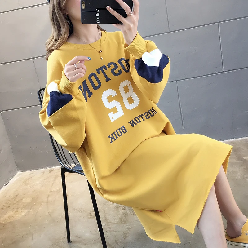 

Real Shot Cost-Effective Korean Style round Neck Mid-Length Sweater Women's Spring and Autumn Thin2022Long-SleeveTT-shirt Top pl