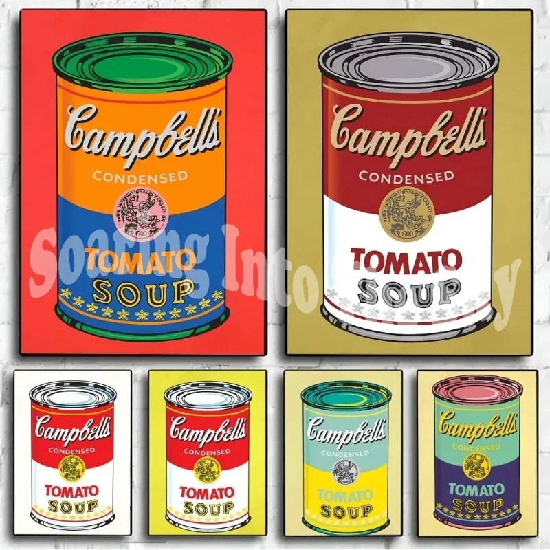 Энди Уорхол поп-арт томатный суп плакат крафт-клуб бар бумага винтажный
