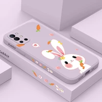rabbit radish phone case for oneplus 9r 9rt 9 8t 8 7 7t pro 5g liquid silicone cover