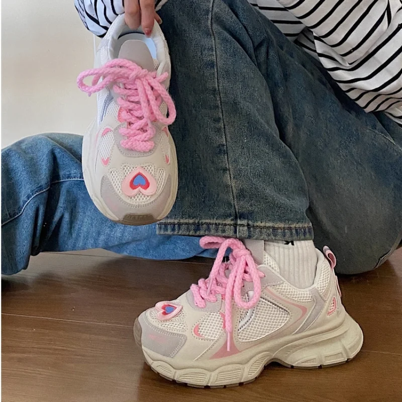 

Womens Fashion Sneakers Casual Round Tip Tennis Shoes Lowcut Walking Shoes Women Platform Fashion Breathable Zapatillas De Mujer