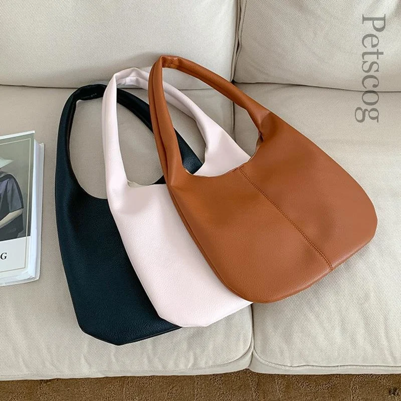 

Soft Handbags Women 2022 Large Capacity Pu Leather Shopping Tote Female Travel Bags Luxury Designer Ladies Shoulder Bag Black