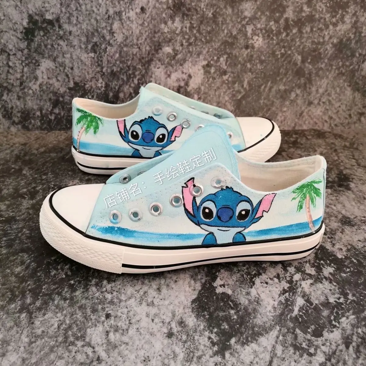 Disney Stilson Hand-painted High Quality Board Shoes Canvas Shoes Female Ins Tide Low Help Students Spring Stilch Women Shoes