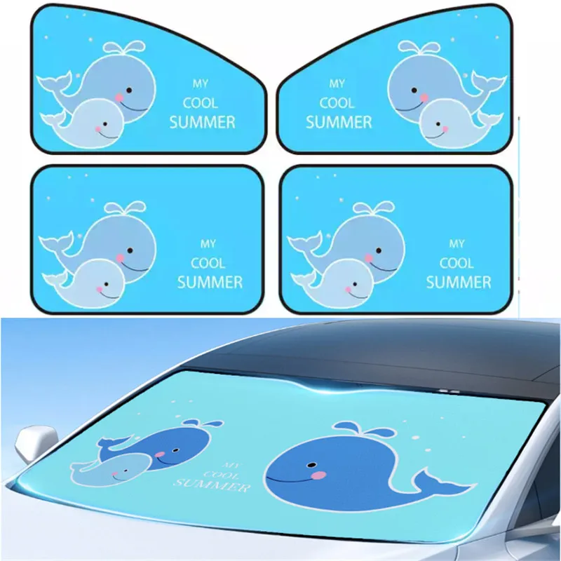 Magnetic Car Side Window Sunshade Curtains Adjustable Car Styling Auto Windows Sun Visor Animal Pattern Blinds Cover Sun Shade