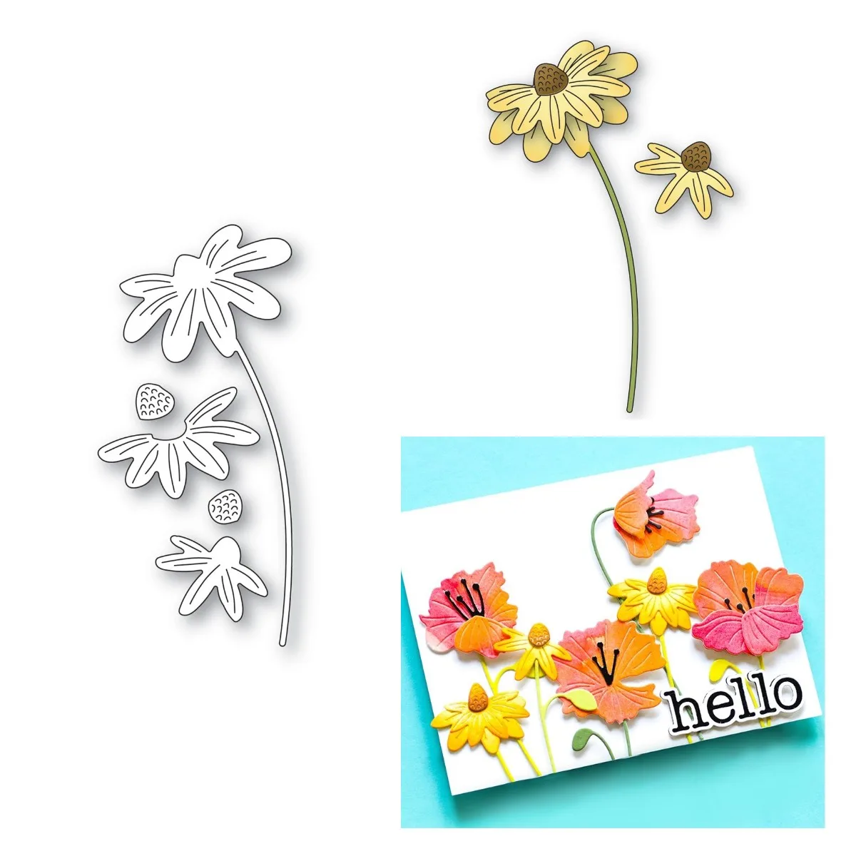 

Happy Daisy Stem Metal Cutting Dies For Diy Scrapbooking Crafts Maker Photo Album Template Handmade Decoration 2022 New