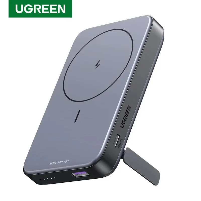 UGREEN 10000 мАч Магнитный аккумулятор Power Bank 3 порта Складное беспроводное