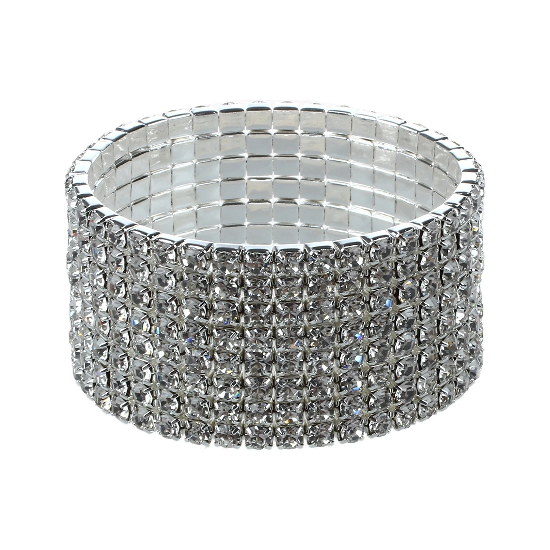 

Свадебный эластичный 8-рядный браслет стразы 28