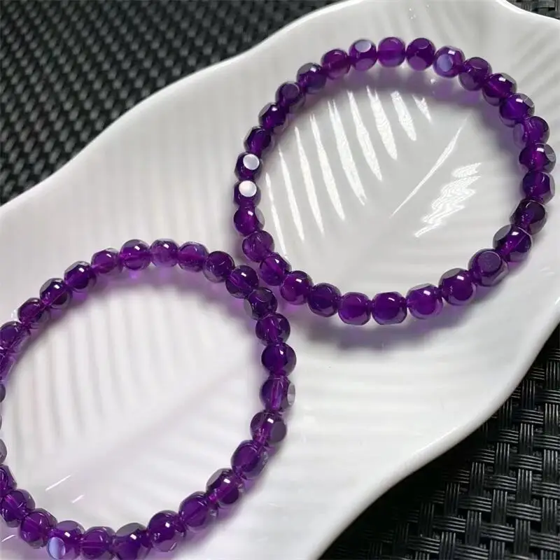6 мм натуральный аметистовый куб браслет для женщин и мужчин оригинальная