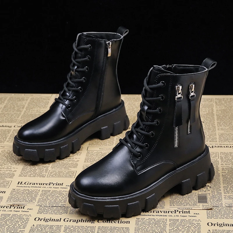 

Женские Водонепроницаемые ботинки на платформе, Повседневные Классические ботинки большого размера с круглым носком, зима 2022