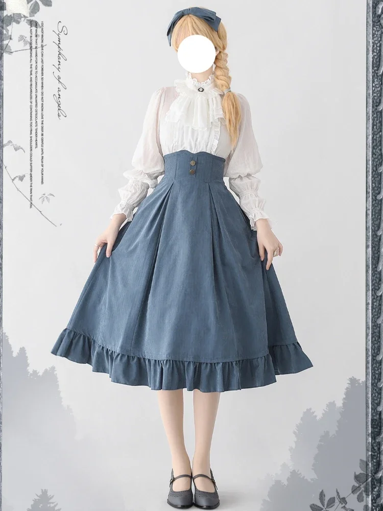 Рубашка женская в стиле преппи с длинными рукавами и завышенной талией