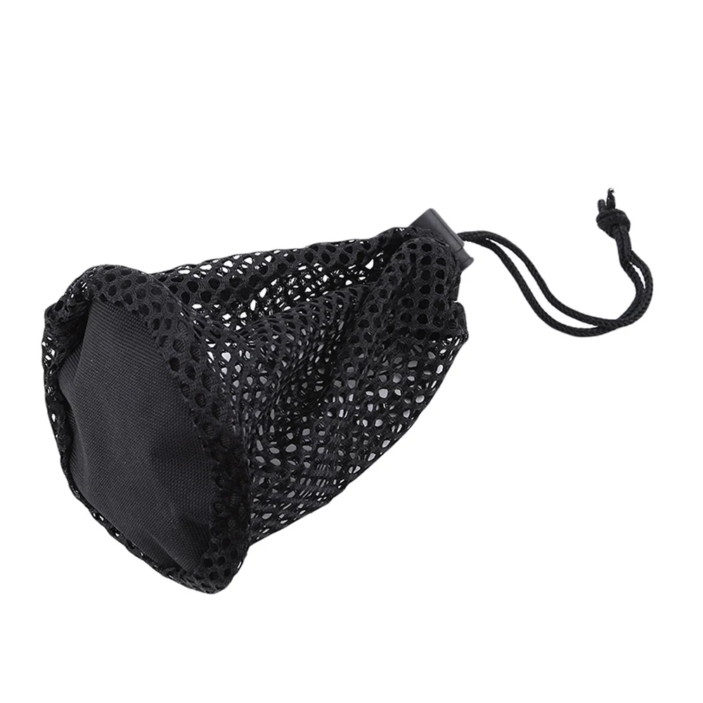 1Pcs Black Nylon Golf Ball Bag Pouch Golf Table Tennis 16 Balls Carrying Holder Drawstring Closure 17x12cm