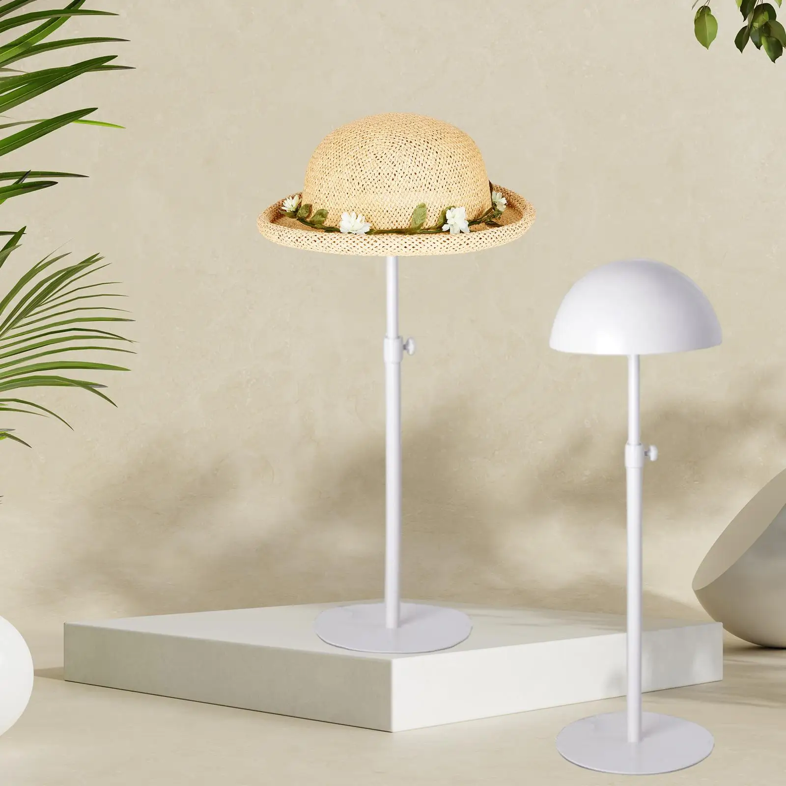 

Настольная стойка для шляп отдельно стоящая из нержавеющей стали регулируемая высота купольная форма держатель-органайзер для дома и мага...