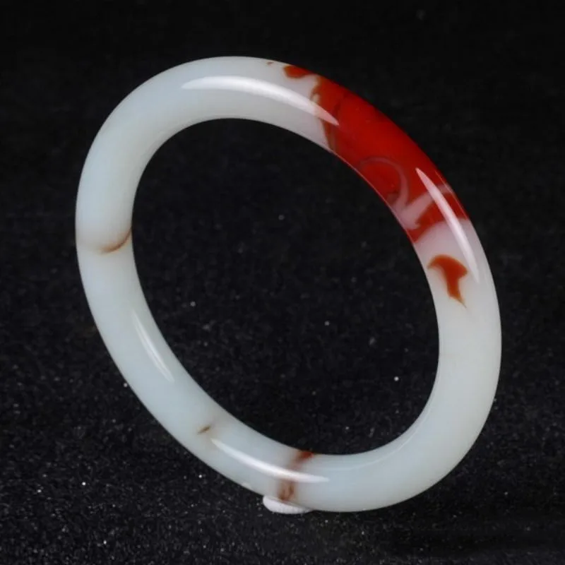 

Натуральный нефритовый браслет Xinjiang Hotan, изящный круглый нефритовый браслет для девушек