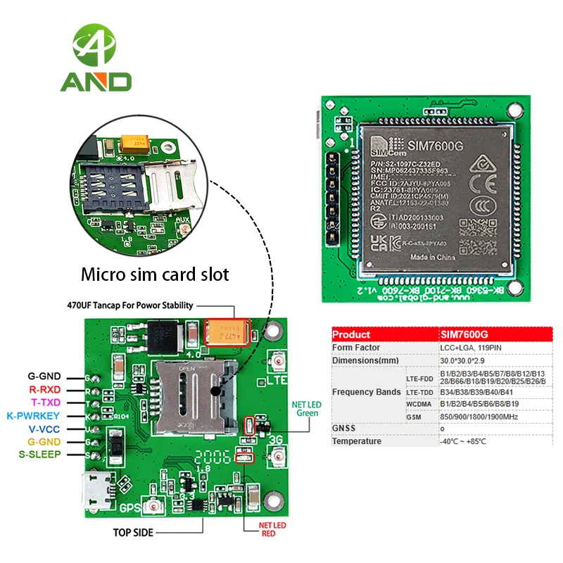 Sim7600g Pcb Module ANDPROG SIM7600G модуль сотового модема 4G 1 шт. | AliExpress