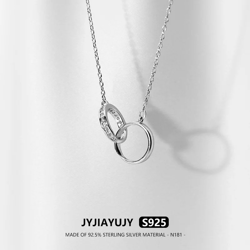 Цепочка Из серебра 100% пробы с двойным круглым цирконием